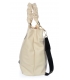 Krémová kabelka s ozdobnými nařasenými držadly Grosso 19B01cream