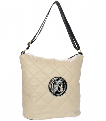 Cream quilted handbag Grosso 19B016creamquilted