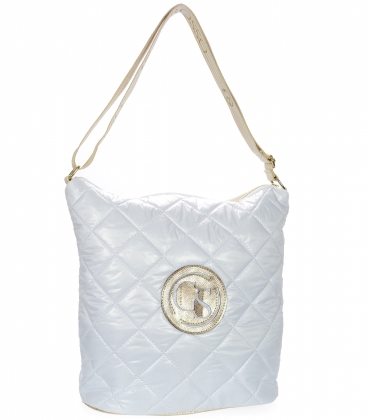 White handbag with quilting Grosso 19B016whitequilted