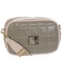 Powder brown crossbody handbag with square pattern, logo and Grosso JCS0101