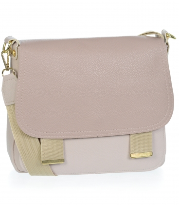 White-black elegant crossbody handbag with decorative straps JFS0201