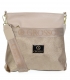 Beige gold crossbody handbag with decorative grosso strap LPF0211