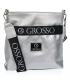 Silver crossbody handbag with decorative grosso strap LPF0211