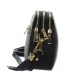 Black leather crossbody handbag with GROSSO tassel