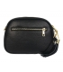 Black leather crossbody handbag with GROSSO tassel