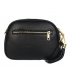 Černá kožená crossbody kabelka se střapcem GROSSO
