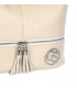 Béžová kožená kabelka s třásněmi a stříbrnými aplikacemi GSKM050 GROSSO