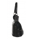 Black leather handbag with tassels and silver applications GSKM050black GROSSO