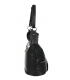 Černá kožená kabelka s třásněmi a stříbrnými aplikacemi GSKM050 GROSSO