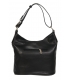 Black leather handbag with tassels and silver applications GSKM050black GROSSO