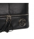 Čierna kožená kabelka so strapcami a striebornými aplikáciami GSKM050black GROSSO