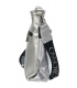 Stříbrná crossbody kabelka s ozdobným grosso řemínkem LPF0211
