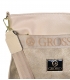 Beige gold crossbody handbag with decorative grosso strap LPF0211