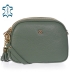 Green leather crossbody handbag with GROSSO tassel