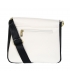 White-black elegant crossbody handbag with decorative straps JFS0201