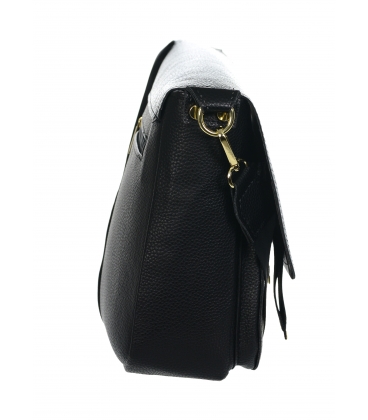 Černá elegantní crossbody kabelka s ozdobnými řemínky JFS0201