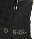 Černá větší semišová kabelka se čtvercovým vzorem a lakovanými rukojeťmi Grosso 17B016black