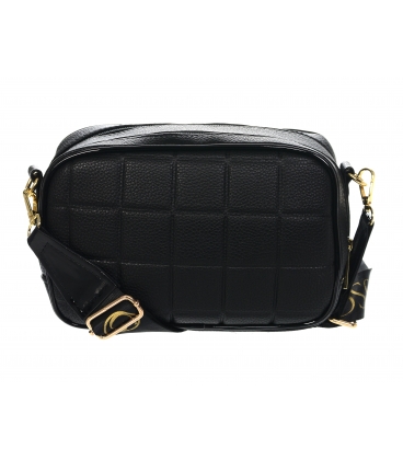 Black crossbody handbag with square pattern, logo and Grosso JCS0101