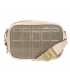 Powder brown crossbody handbag with square pattern, logo and Grosso JCS0101