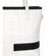 White-black larger handbag with a square pattern Grosso 12B027whtblack