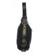 Black larger handbag with front zip pocket with glossy croco pattern 17B013 black