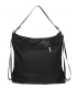 Black larger handbag with front zip pocket with glossy croco pattern 17B013 black