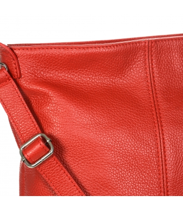 Červená jednoduchá kožená kabelka s logom GROSSO GSKK0015red