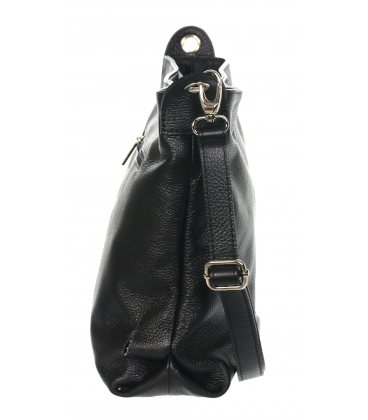 Black simple leather bag with GROSSO logo GSKK0015black