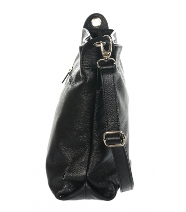 Černá jednoduchá kožená kabelka s logem GROSSO GSKK0015black