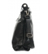 Black simple leather bag with GROSSO logo GSKK0015black