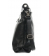 Čierna jednoduchá kožená kabelka s logom GROSSO GSKK0015black