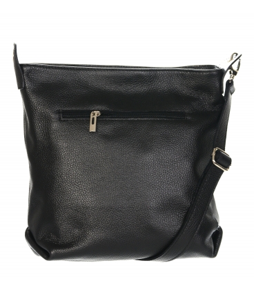 Čierna jednoduchá kožená kabelka s logom GROSSO GSKK0015black