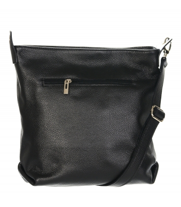 Fekete egyszerű bőr kézitáska GROSSO logóval GSKK0015black