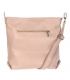 Pudrová jednoduchá kožená kabelka s logem GROSSO GSKK0015puder