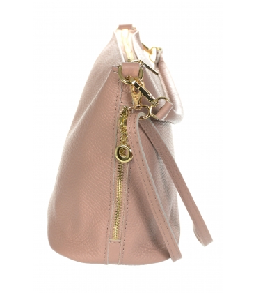 Pink smaller crossbody handbag with gold applications GSMC212 pink