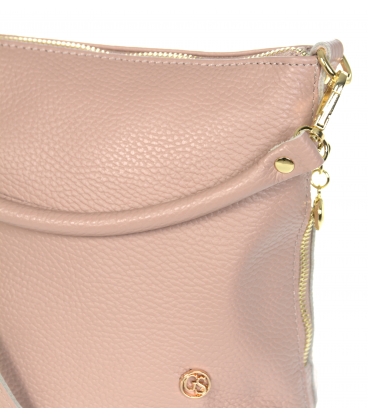 Pink smaller crossbody handbag with gold applications GSMC212 pink