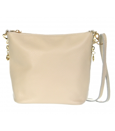 Beige smaller crossbody handbag with gold applications GSMC212GSMC212 bege