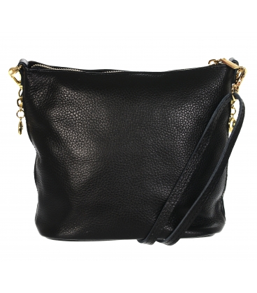 Black smaller crossbody handbag with gold applications GSMC212 black