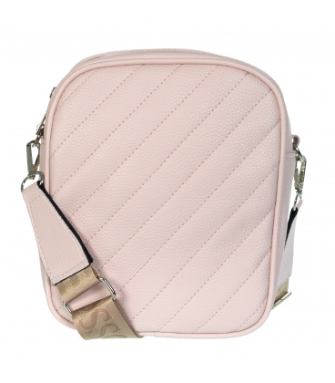 Pink quilted crossbody handbag Grosso JCS0012pinkwhtred