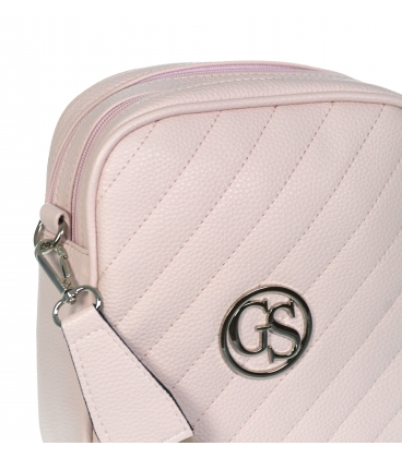 Pink quilted crossbody handbag Grosso JCS0012pinkwhtred