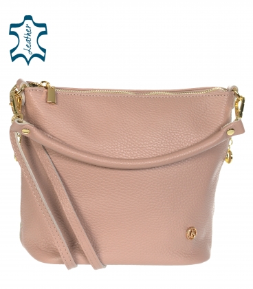 Pink smaller crossbody handbag with gold applications GSMC212 pink