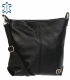 Black simple leather bag with GROSSO logo GSKK0015black