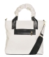 Biela kabelka s ozdobnými rúčkami a čiernymi prvkami 19B015white gold- Grosso
