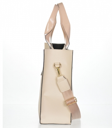 Bežová větší hranatá shopper kabelka Grosso 11b014 Pearl