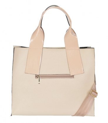 Bežová větší hranatá shopper kabelka Grosso 11b014 Pearl