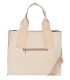 Bežová větší hranatá shopper kabelka Grosso 11b014 Pearl