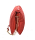 Red two-compartment handbag with gold chain LPF0211