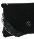 Black two-compartment handbag with silver chain LPF0211