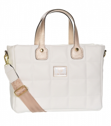 White quilted handbag with metal strap GS22V0010white GROSSO