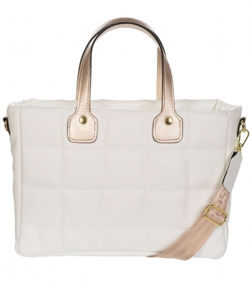 White quilted handbag with metal strap GS22V0010white GROSSO